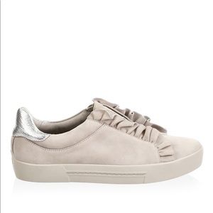 JOIE Suede Daw Ruffle Slip On Sneakers 8.5